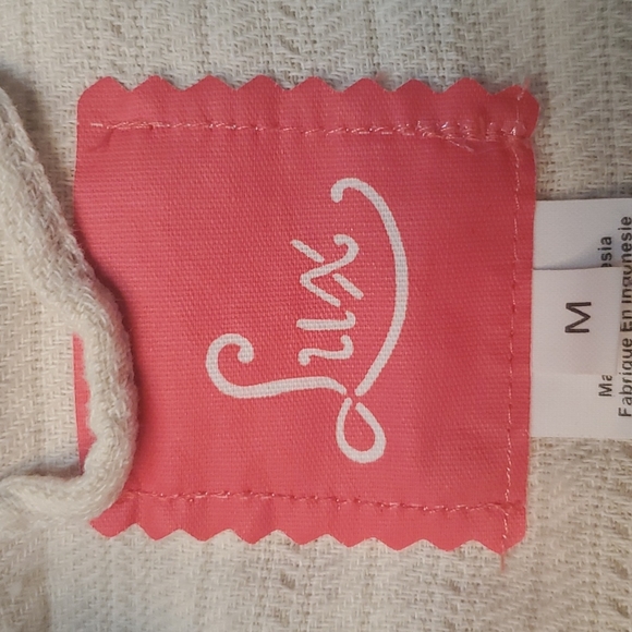 Lux 100% cotton cream, light hunter green short sleeve Blazer jacket size Medium - Picture 8 of 8